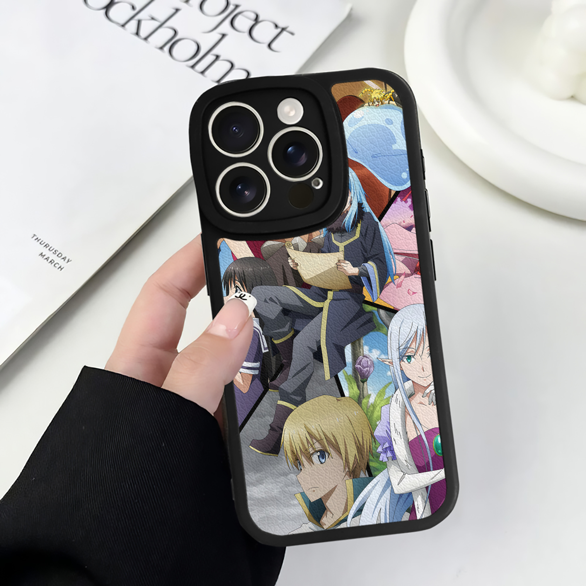 （画像用） 転スラ Regarding Reincarnated to Slime 【iPhone 16シリーズ対応】シリコンスマホケース（レザー調） 材質：シリコン